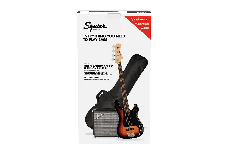 Фото FENDER SQUIER Affinity 2021 Precision Bass PJ Pack LRL 3-Color Sunburst