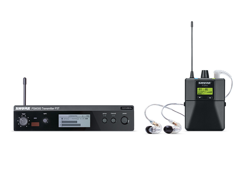Фото SHURE P3TERA215CL K12 614 - 638 MHz беспроводная система персонального мониторинга PSM300 с наушниками SE215