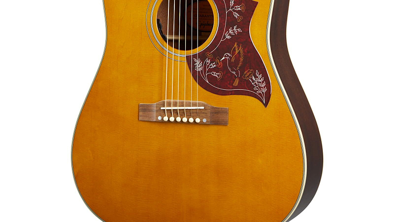 Фото EPIPHONE Hummingbird Aged Antique Natural